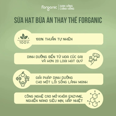 Sữa hạt Forganic thay thế bữa ăn 800g/600g, giàu protein, giảm giá 755.000 VND
