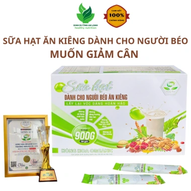 Sữa Hạt Ngũ Cốc Ăn Kiêng Giảm Cân, Giảm Béo, Giữ Dáng - Hồng Hoa Organic 900g/36 Gói - 216.000₫
