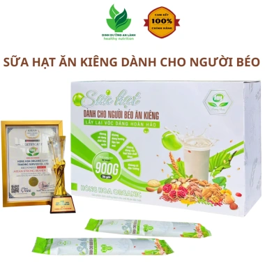 Sữa Hạt Ngũ Cốc Ăn Kiêng Giảm Cân, Giảm Béo, Giữ Dáng - Hồng Hoa Organic 900g/36 Gói - 216.000₫