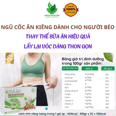 Sữa Hạt Ngũ Cốc Ăn Kiêng Giảm Cân, Giảm Béo, Giữ Dáng - Hồng Hoa Organic 900g/36 Gói - 216.000₫