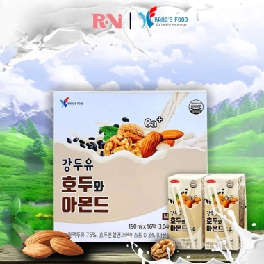Sữa Hạt Óc Chó Hạnh Nhân Đậu Đen Hàn Quốc Kang's Food 16 hộp 190ml Giá 300.000đ