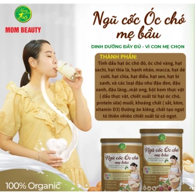 Sữa hạt óc chó Mombeauty 500gr - Giảm nghén, hết nôn, không lo táo bón cho mẹ bầu