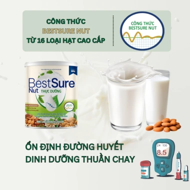 Sữa hạt thuần chay Best Sure Nut 900g – Ổn định đường huyết tiểu đường, giá 320k