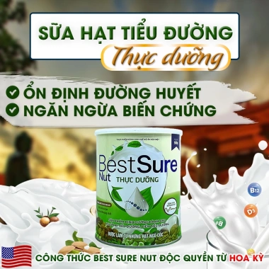 Sữa hạt thuần chay Best Sure Nut 900g – Ổn định đường huyết tiểu đường, giá 320k