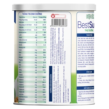 Sữa hạt thuần chay Best Sure Nut 900g – Ổn định đường huyết tiểu đường, giá 320k