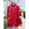 Sữa Kids Áo Dài 4ct Bé Trai & Gái Lụa Gấm Mềm Mịn, Phù hợp Tết Lễ Hội 7-15kg 6