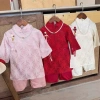 Sữa Kids Áo Dài 4ct Bé Trai & Gái Lụa Gấm Mềm Mịn, Phù hợp Tết Lễ Hội 7-15kg 9