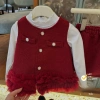 Sữa Kids Set Váy Dạ Công Chúa 3 Món Áo, Chân Váy, Áo Giữ Nhiệt, Thời Trang Tết Bé Gái 9-23kg Giá Ưu Đãi 315k 2