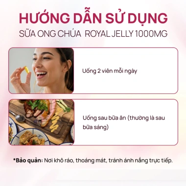 Sữa ong chúa Royal Jelly 1.000mg 365 viên - Chống lão, nội tiết cân bằng, 950k
