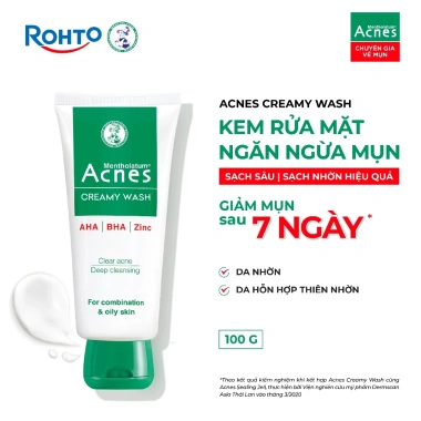 Sữa rửa mặt Acnes Creamy Wash 100g - Ngăn ngừa mụn, làm sạch sâu, giá chỉ 67.000đ 3 Sữa rửa mặt Acnes Creamy Wash 100g - Ngăn ngừa mụn, làm sạch sâu, giá chỉ 67.000đ 3