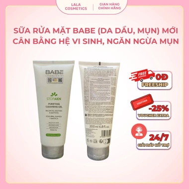 Sữa Rửa Mặt BABE Stop Akn Gel 200ml - Dầu Mụn Sạch Sâu, Kiểm Soát Dầu Nhờn