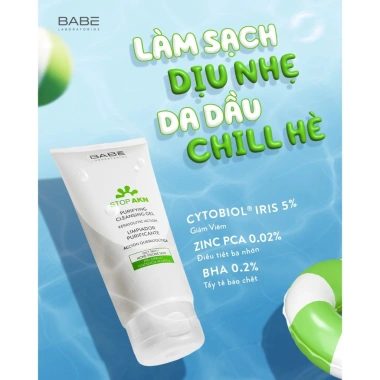 Sữa Rửa Mặt BABE Stop AKN Gel Dành Cho Da Dầu Mụn 100ml/200ml Giá 399.000 VND 3