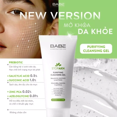 Sữa Rửa Mặt BABE Stop AKN Gel Dành Cho Da Dầu Mụn 100ml/200ml Giá 399.000 VND 9