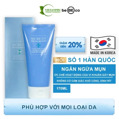 Sữa rửa mặt BEBECO AC-T Line Hàn Quốc 170ml - Ngừa mụn, kiềm dầu, thu nhỏ lỗ chân lông, giảm mụn, chỉ 320k
