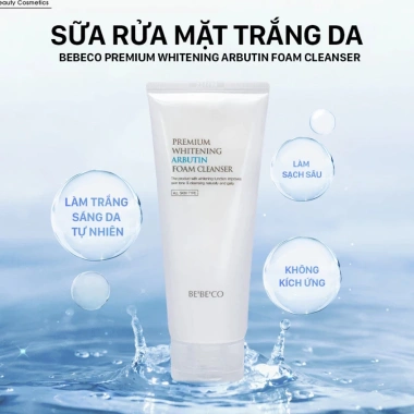 Sữa rửa mặt BEBECO Premium Whitening Arbutin - Làm sạch sâu, trắng da, mờ thâm, giá 295.800 VND