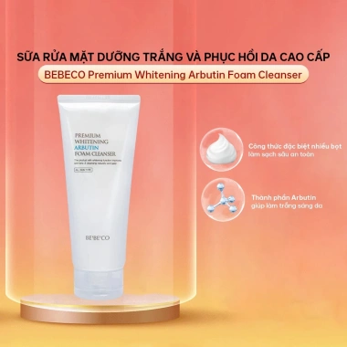 Sữa rửa mặt BEBECO Premium Whitening Arbutin - Làm sạch sâu, trắng da, mờ thâm, giá 295.800 VND 7 Sữa rửa mặt BEBECO Premium Whitening Arbutin - Làm sạch sâu, trắng da, mờ thâm, giá 295.800 VND 7