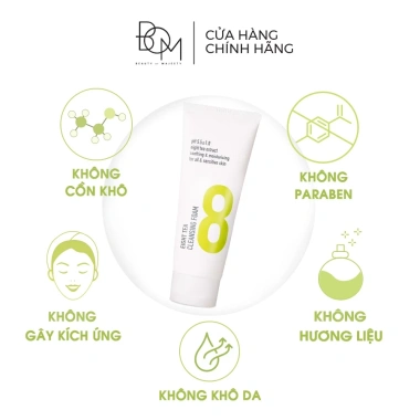 Sữa Rửa Mặt Bọt BOM Eight Tea 150ml - Làm sạch sâu, dưỡng ẩm, phù hợp mọi da 2