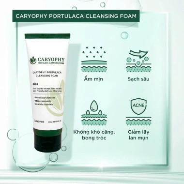 Sữa rửa mặt Caryophy Portulaca Cleansing Foam 150ml - Sạch sâu 2 lần, ngừa mụn, 39k 6