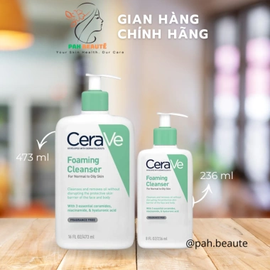 Sữa rửa mặt CeraVe Foaming Gel cho da dầu - Sạch sâu, giảm bóng nhờn, 339.000₫