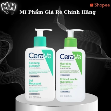 Sữa Rửa Mặt Cerave Sạch Sâu 236ml cho Da Thường Da Dầu Da Khô Dưỡng ẩm Kiểm soát bã nhờn MHStore