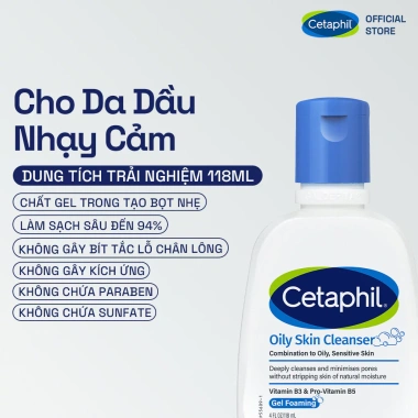 Sữa rửa mặt CETAPHIL Oily Skin Cleanser 118ml – Dịu lành, kiểm soát da dầu nhạy cảm, chỉ 204.000₫ 2