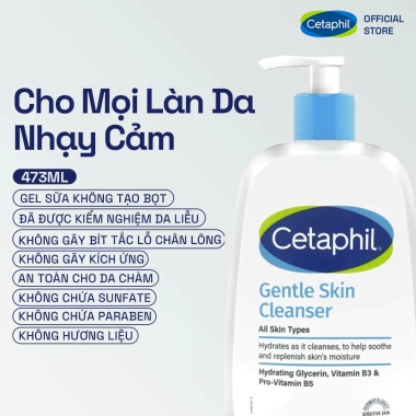 Sữa rửa mặt CETAPHIL Oily Skin Cleanser 125ml 473ml Dành cho da dầu nhạy cảm giảm bã nhờn không gây khô