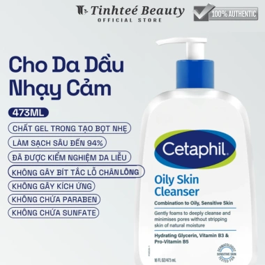 Sữa rửa mặt Cetaphil Oily Skin Cleanser 473ml - Dịu lành cho da dầu nhạy cảm, giá 386k 2