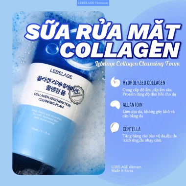 Sữa rửa mặt Collagen LEBELAGE 180ml: Dưỡng ẩm nhẹ, không khô da, chỉ 139k 3