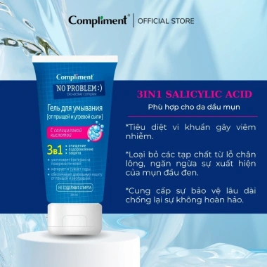 Sữa Rửa Mặt Compliment No Problem 200ml Giảm Mụn Da Nhạy Cảm - Giá 75.000 Đ