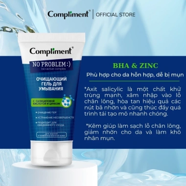 Sữa Rửa Mặt Compliment No Problem 200ml Giảm Mụn Da Nhạy Cảm - Giá 75.000 Đ 4 Sữa Rửa Mặt Compliment No Problem 200ml Giảm Mụn Da Nhạy Cảm - Giá 75.000 Đ 4