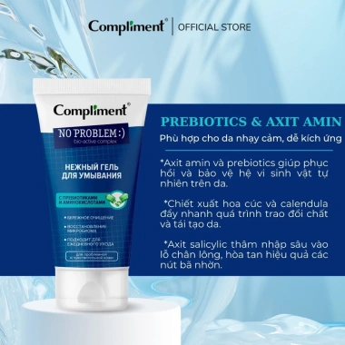 Sữa Rửa Mặt Compliment No Problem 200ml Giảm Mụn Da Nhạy Cảm - Giá 75.000 Đ