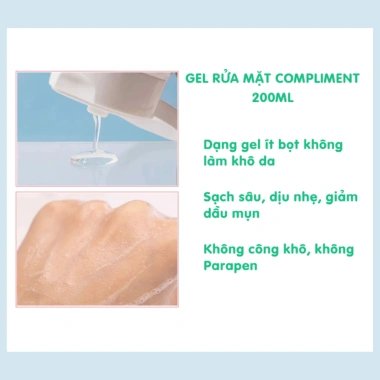 Sữa Rửa Mặt Compliment No Problem 200ml Ngăn Ngừa Mụn, Làm Sạch Sâu, Giá 89.000 đồng 3 Sữa Rửa Mặt Compliment No Problem 200ml Ngăn Ngừa Mụn, Làm Sạch Sâu, Giá 89.000 đồng 3