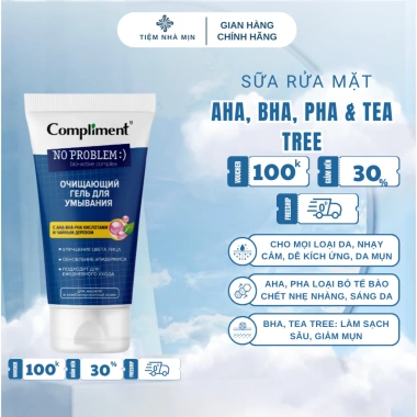Sữa rửa mặt Compliment No Problem BHA & Tea Tree 200ml - Giảm dầu mụn, làm sạch sâu, nhập khẩu 3