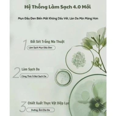 Sữa rửa mặt đất sét YINBA giảm mụn đầu đen, tạo bọt kiềm dầu, làm sâu, da mịn màng, dưỡng ẩm - 125k 6