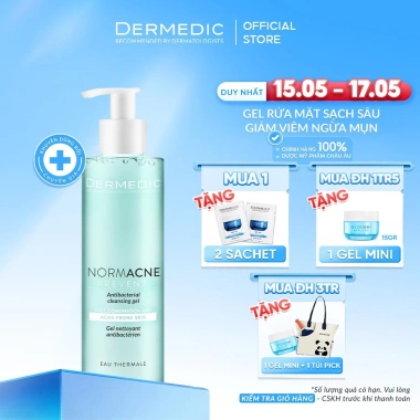 Sữa Rửa Mặt Dermedic Kiềm Dầu 200ml - Giảm Mụn, Sạch Sâu, Antibacterial, Giá 547k