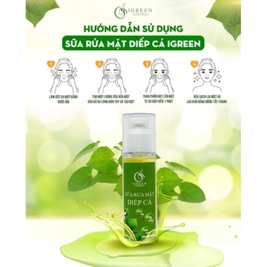 Sữa rửa mặt Diệp cá IGREEN gel giảm mụn, thiên nhiên không kích ứng – Giá 160.000₫