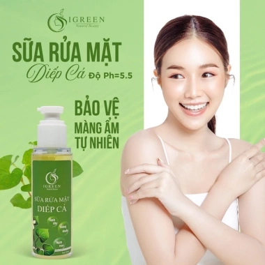 Sữa rửa mặt Diệp cá IGREEN gel giảm mụn, thiên nhiên không kích ứng – Giá 160.000₫