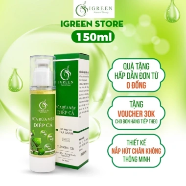 Sữa rửa mặt Diệp cá IGREEN gel giảm mụn, thiên nhiên không kích ứng – Giá 160.000₫