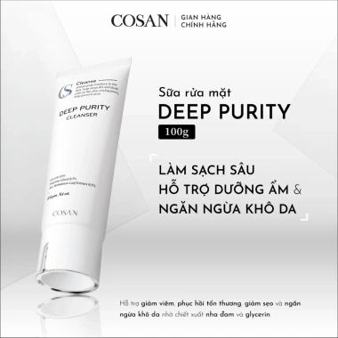 Sữa Rửa Mặt Dịu Nhẹ COSAN Dee Purity 100g - Sạch Dầu Nhờn, Ngừa Mụn, Giữ Ẩm, Làm Sáng Da Tự Nhiên