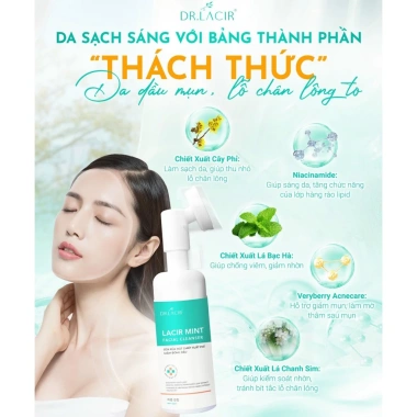 Sữa rửa mặt Dr.lacir chiết xuất phỉ - Da sạch sáng, giảm bóng dầu, giá 245k 4