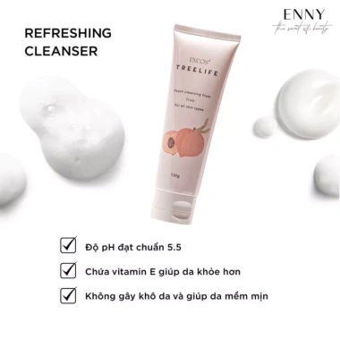 Sữa rửa mặt ENCOS Đào 130g - pH 5.5, da nhạy cảm, ngăn ngừa mụn, làm sạch sâu không khô, chuẩn y tế - 145.000đ 6