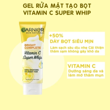 Sữa rửa mặt Garnier Bright Complete Anti-Acne Foam 100ml - Ngừa mụn, sáng da, giá chỉ 118.000 VND