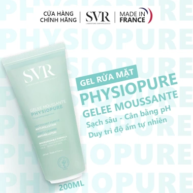 Sữa rửa mặt gel SVR Physiopure Gelee Moussante 200ml cho da nhạy cảm - Giá 369.000₫ 2 Sữa rửa mặt gel SVR Physiopure Gelee Moussante 200ml cho da nhạy cảm - Giá 369.000₫ 2