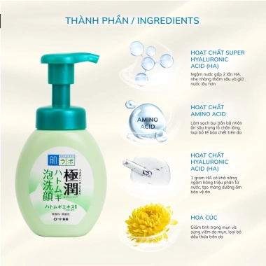 Sữa Rửa Mặt Hada Labo Tạo Bọt 160ml - Kiềm Dầu, Dưỡng Ẩm, Da Mụn, Giá 159.000
