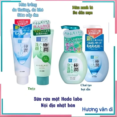Sữa rửa mặt Hadalabo tạo bọt tuýp xanh trắng - Nội địa Nhật, giảm giá 95k