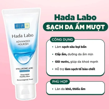 Sữa rửa mặt Hadalabo tạo bọt tuýp xanh trắng - Nội địa Nhật, giảm giá 95k