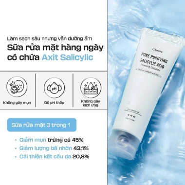 Sữa Rửa Mặt Jumiso Pore Purifying 120g - Kiểm soát bã nhờn, Acid BHA, 249k VND 3 Sữa Rửa Mặt Jumiso Pore Purifying 120g - Kiểm soát bã nhờn, Acid BHA, 249k VND 3