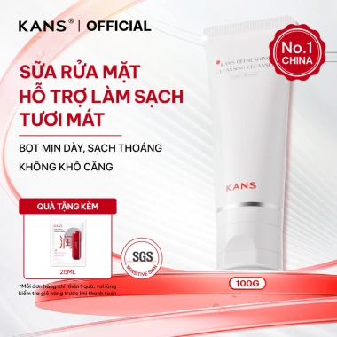 Sữa rửa mặt Kans Trắng Refreshing Cleansing Cleanser 100g – Làm sạch sâu, dưỡng ẩm nhẹ, giá ưu đãi 169.000đ