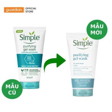 Sữa Rửa Mặt Kiềm Dầu Simple Gel Wash 150ml - Giảm mụn, Da sáng, Giá 110k