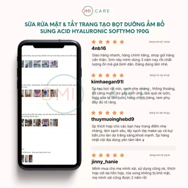 Sữa rửa mặt Kose Softymo Hyaluronic Acid 60-190g - Tạo bọt, dưỡng ẩm, tẩy trang 8 Sữa rửa mặt Kose Softymo Hyaluronic Acid 60-190g - Tạo bọt, dưỡng ẩm, tẩy trang 8